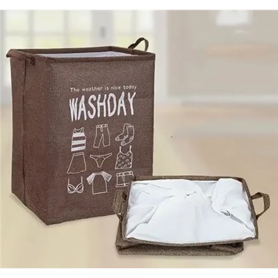 Корзина для вещей на завязках "Washday" коричневая