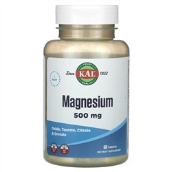 KAL, Magnesium, 500 mg, 60 Tablets