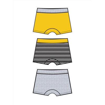 Трусы трикотажные для мальчиков - боксеры, 3 шт в комплекте