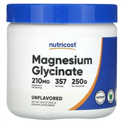 Nutricost, Magnesium Glycinate, Unflavored, 8.8 oz (250 g)