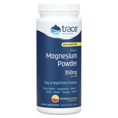 Trace Minerals ®, Stress-X, Magnesium Powder, Sugar Free, Raspberry Lemon, 8.1 oz (230 g)