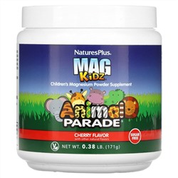 NaturesPlus, Mag Kidz, Animal Parade, Children's Magnesium Powder Supplement, Cherry, 0.38 lb (171 g)