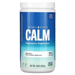 Natural Vitality, CALM, Magnesium Supplement Drink Mix, Original Unflavored, 16 oz (453 g)