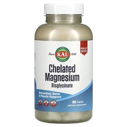 KAL, Chelated Magnesium Bisglycinate, 180 Tablets