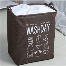 Корзина для вещей на завязках "Washday" коричневая