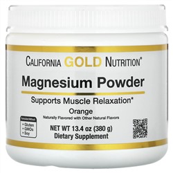 California Gold Nutrition, Magnesium Powder Beverage, Orange, 13.4 oz (380 g)