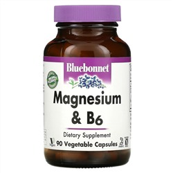 Bluebonnet Nutrition, Magnesium & B6, 90 Vegetable Capsules