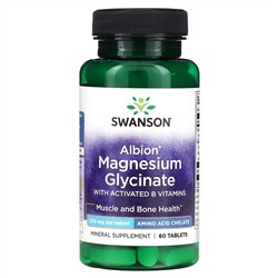 Swanson, Albion Magnesium Glycinate with Activated B Vitamins, 200 mg, 60 Tablets