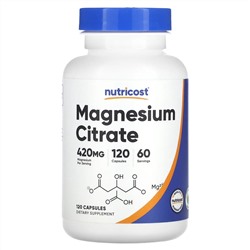 Nutricost, Magnesium Citrate, 420 mg, 120 Capsules (210 mg per Capsule)