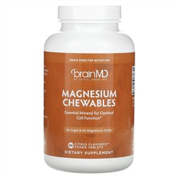 BrainMD, Magnesium Chewables, Citrus, 60 Vegan Tablets