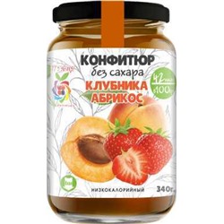 Низкокалорийный Конфитюр КЛУБНИКА + АБРИКОС / без сахара / 340 г / IT'S YOURS