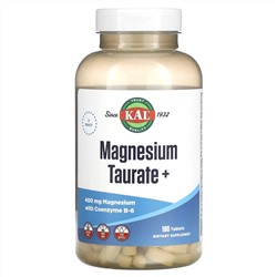 KAL, Magnesium Taurate +, 400 mg, 180 Tablets (200 mg per Tablet)