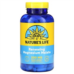 Nature's Life, Renewing Magnesium Malate, 200 mg, 250 Tablets