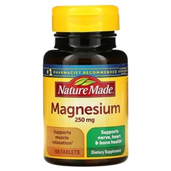 Nature Made, Magnesium, 250 mg, 100 Tablets