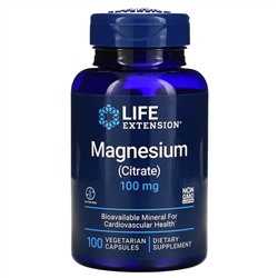 Life Extension, Magnesium (Citrate), 100 mg, 100 Vegetarian Capsules