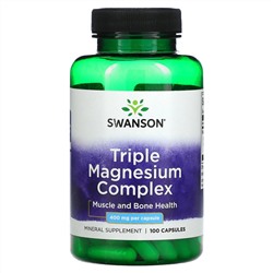 Swanson, Triple Magnesium Complex, 400 mg, 100 Capsules