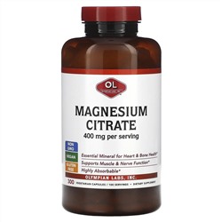 Olympian Labs, Magnesium Citrate, 400 mg, 300 Vegetarian Capsules (133 mg per Capsule)