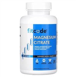 FITCODE, Magnesium Citrate, 400 mg, 60 Veggie Capsules (200 mg per Capsule)