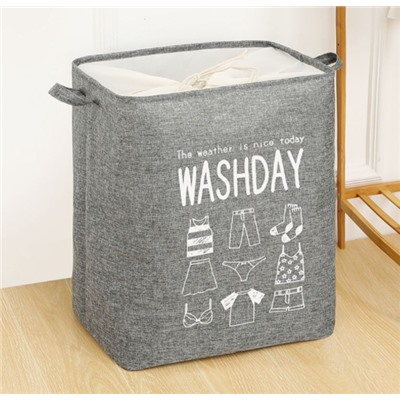 Корзина для вещей на завязках "Washday" серая