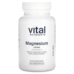 Vital Nutrients, Magnesium (Citrate) , 100 Vegan Capsule